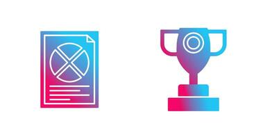 Pie Chart and Trophy Icon vector