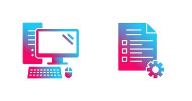 Computer and Test Icon vector