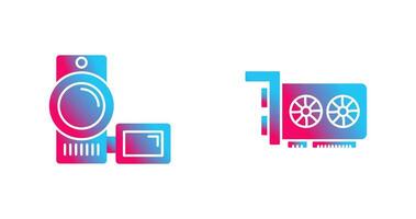 Video Recorder and Graphic Card Icon vector