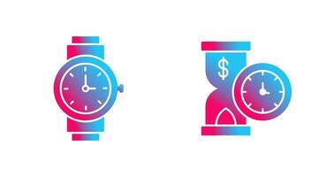 Wrist Watch and Time is Money Icon vector