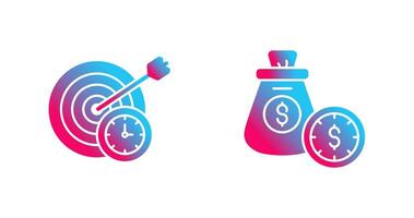 In Time and Time Is Money Icon vector