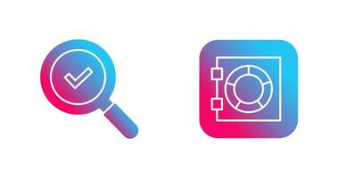 Magnifying Glass and Safe Box Icon vector