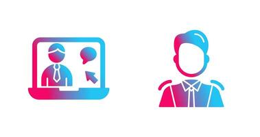 Online Job and Manager Icon vector