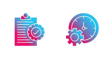 Check List and Time Setting Icon vector