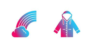 Rainbow and Raincoat Icon vector