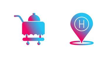 Room Service and Hotel Location Icon vector