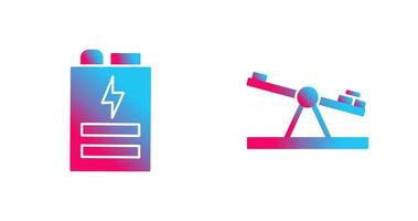 Battery and Seesaw Icon vector