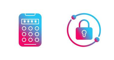 Pin Code and Pad Lock Icon vector