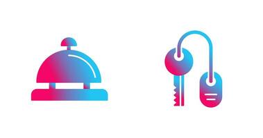 Room key and Desk Bell Icon vector