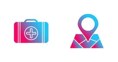 First Aid Kit and Map Icon vector