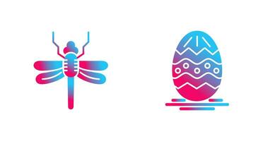 libélula y Pascua de Resurrección icono vector