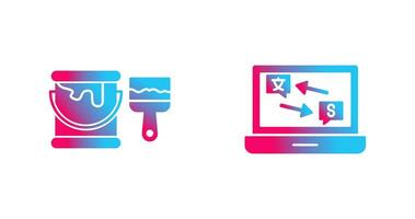 Paint Brush and Translator Icon vector