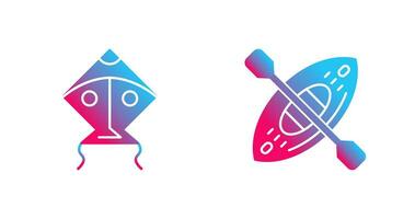 Kite and Kayak Icon vector