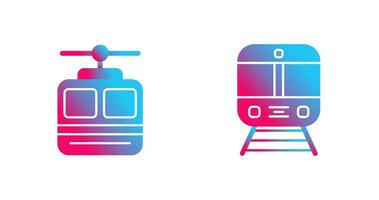 Cable car and Train Icon vector