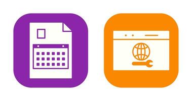 content planning and web support  Icon vector