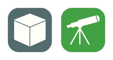 cubic design and telescope Icon vector