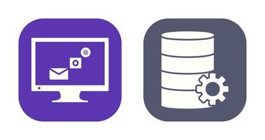 digital márketing y base de datos administración icono vector