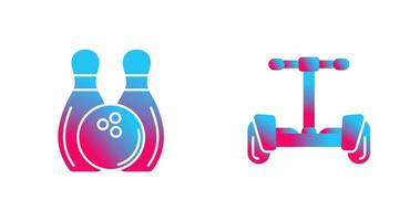 Bowling and Hoverboard Icon vector