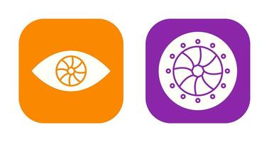 eye and optical diaphram Icon vector