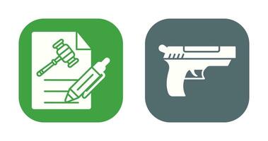 File and Gun Icon vector