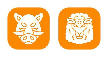 Sheep and Boar Icon vector