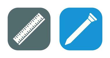 Ruler and Nail Icon vector