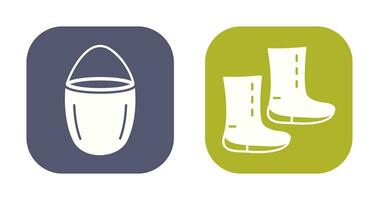 water bucket and boots Icon vector