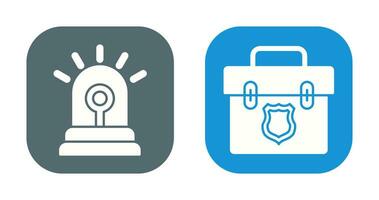 Siren and Suitcase Icon vector