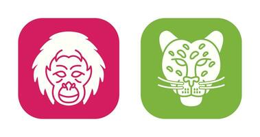 orangután y peligroso icono vector