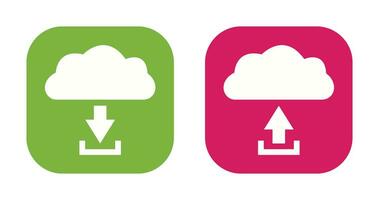 download from cloud upload to cloud  Icon vector