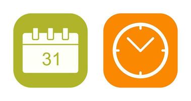 calendar and clock Icon vector