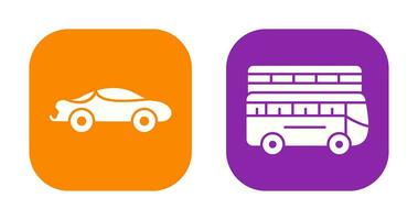 Sports Car and Double Icon vector