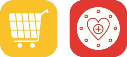 Shopping Cart and Wishlist Icon vector