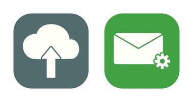Upload to Cloud and Message Settings Icon vector