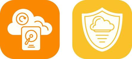 Shield and Hard Drive Icon vector