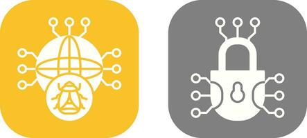 Global Malware and Cyber defence Icon vector