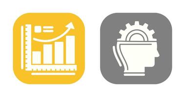 Growth Chart and Machine Learning Icon vector