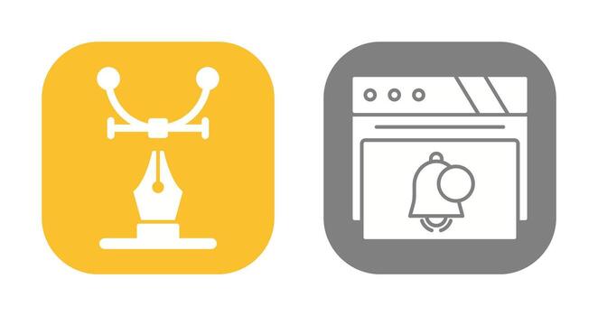 web diseño y notificación icono vector