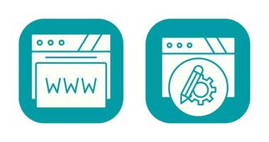 Setting and Web Browser Icon vector