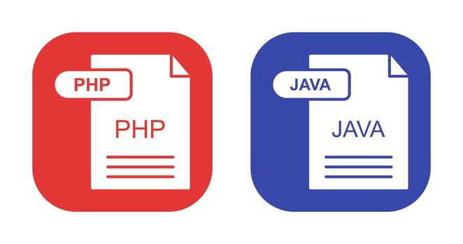 php y Java icono vector