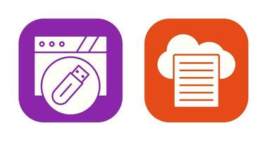 Sheet and Usb Flash Drive Icon vector