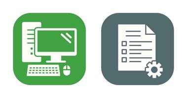 Computer and Test Icon vector