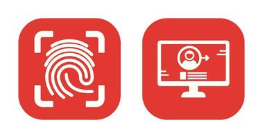 Log and Finger Print Icon vector