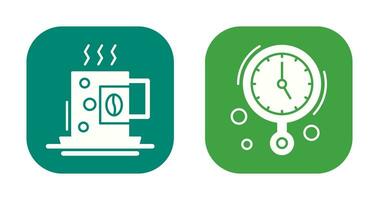 Coffee Cup and Wall Clock Icon vector