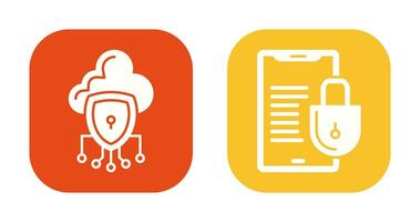 Data Protection and Smart Phone Icon vector