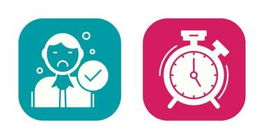 Rejected and Alarm Clock Icon vector