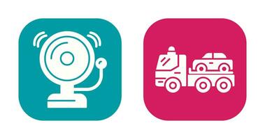 Fire Alarm and Tow Truck Icon vector