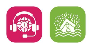 Call Center and Disaster Icon vector