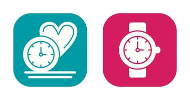 Love and Wrist Watch Icon vector