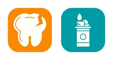 Tooth and Lighter Icon vector